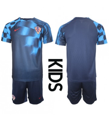 Maillot de foot Croatie Extérieur enfant Monde 2022 Manches Courte (+ pantalon court)
